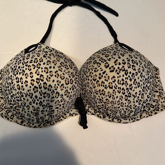 Victoria's Secret Leopard Print Underwire Push-up Bikini Top 36D - Picture 2 of 10